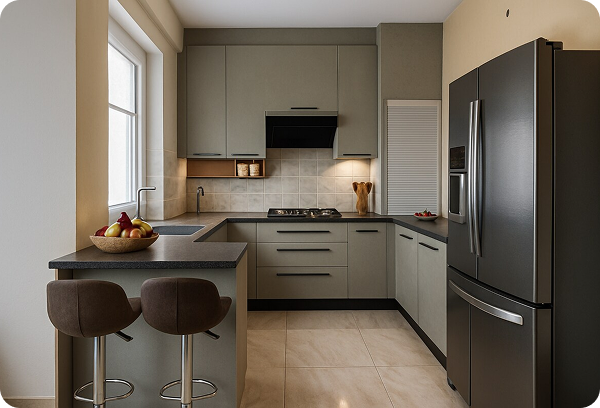 Medium Matte Finish Modern L Shaped Modular